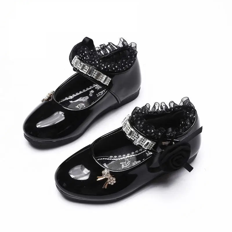 Cute Bowknot Rhinestone Flower Shoes (3-11 Years)