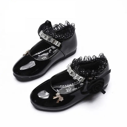 Cute Bowknot Rhinestone Flower Shoes (3-11 Years)