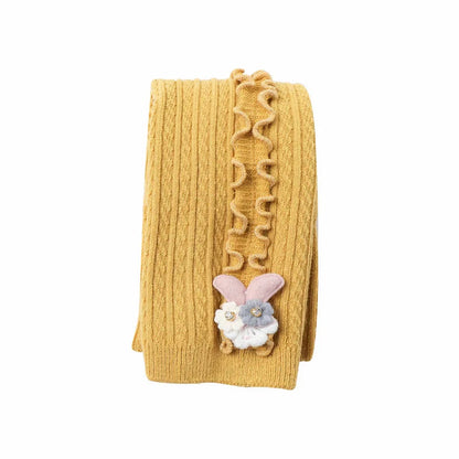 Cozy Ribbed Cotton Tights for Baby Girls - Stylish Warmth in Every Color