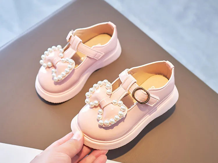 Girls Princess Flats with Bow-knot & Pearls