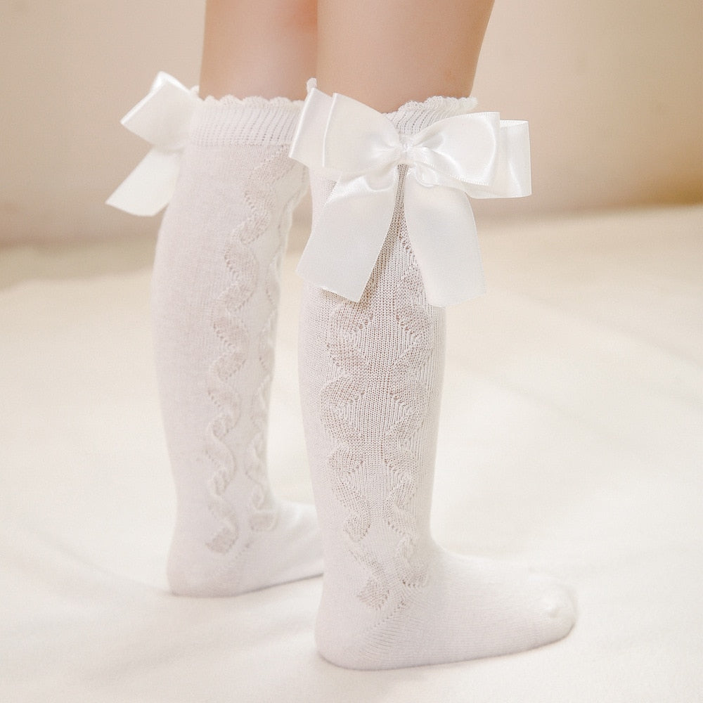 Socks of Cotton  With Big Bow Soft For Girls