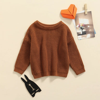 Autumn Long-Sleeved Knitted Sweater for Babies