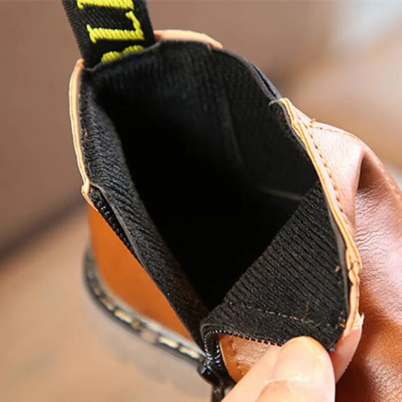 Kids Fashion Boots - Zippered Snow Boots