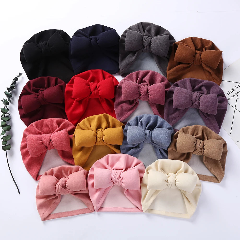 Cashmere Baby Hat: Warm Bow Topknot Bonnet