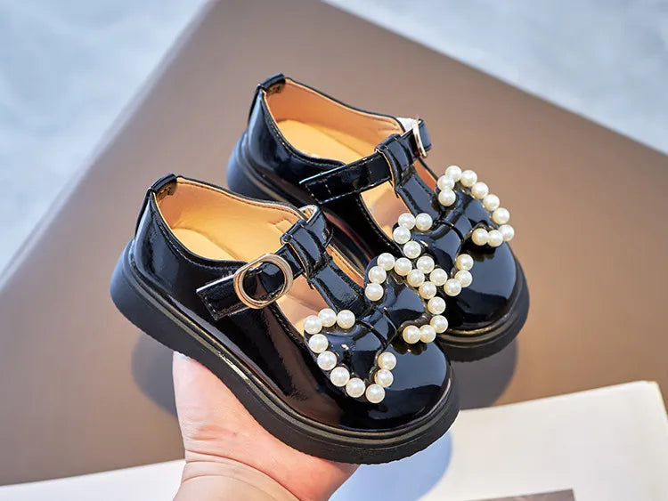 Girls Princess Flats with Bow-knot & Pearls