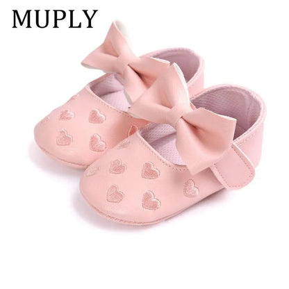 PU Leather Baby Moccasins - Bow Fringe Crib Shoes
