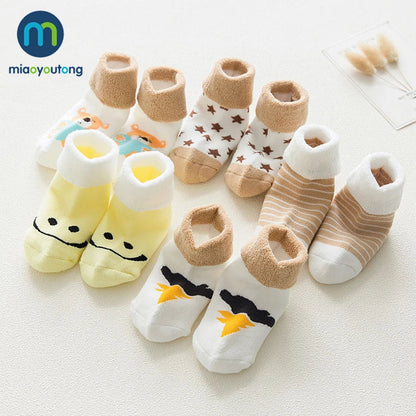 5 Pairs Thicken Cartoon Comfort Cotton Newborn Socks
