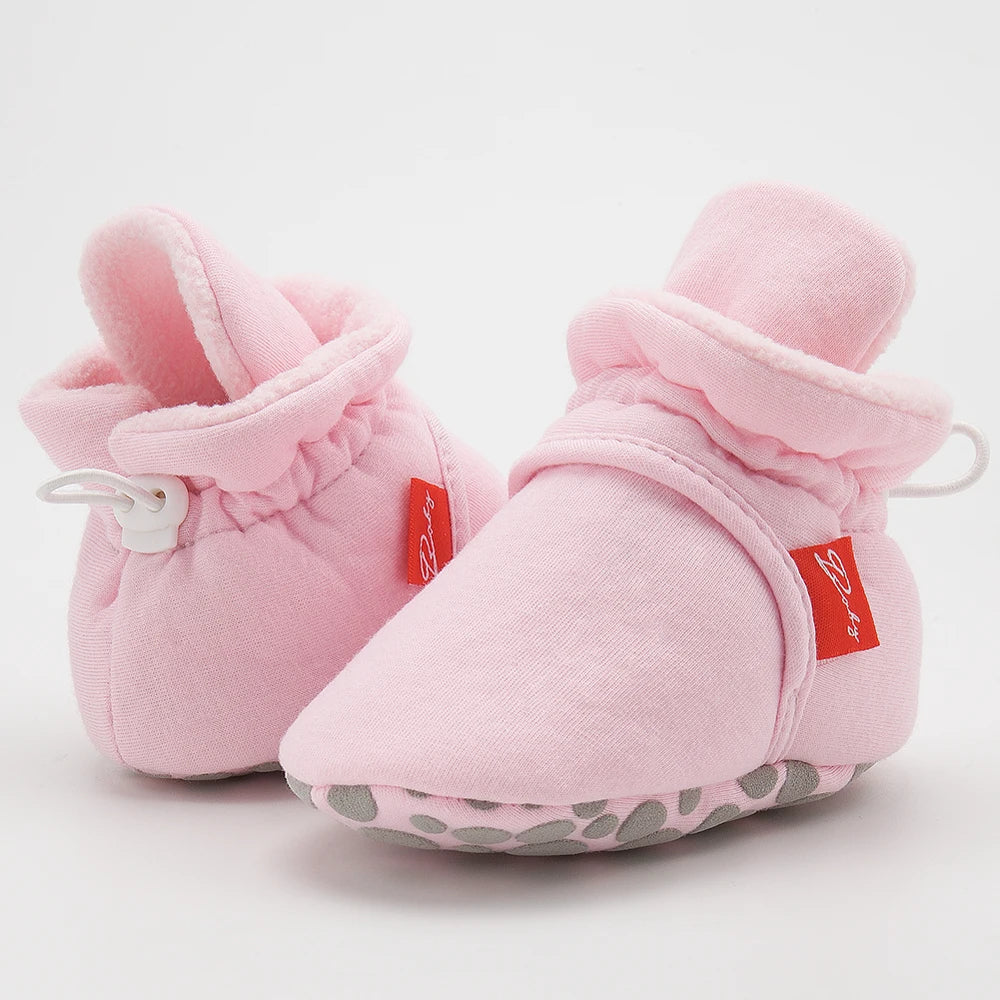 Baby Girls and Boys Cotton Sole Sock Shoes