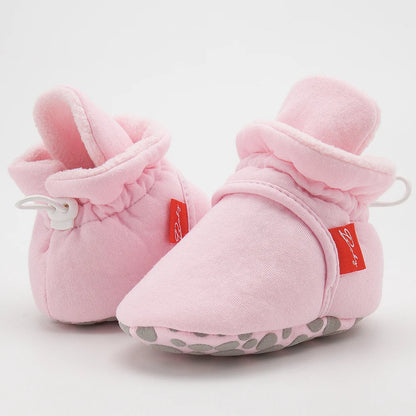 Baby Girls and Boys Cotton Sole Sock Shoes
