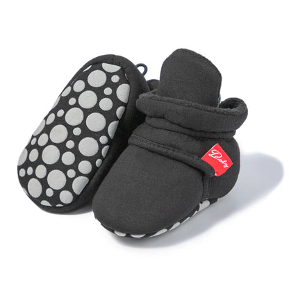 Baby Girls and Boys Cotton Sole Sock Shoes