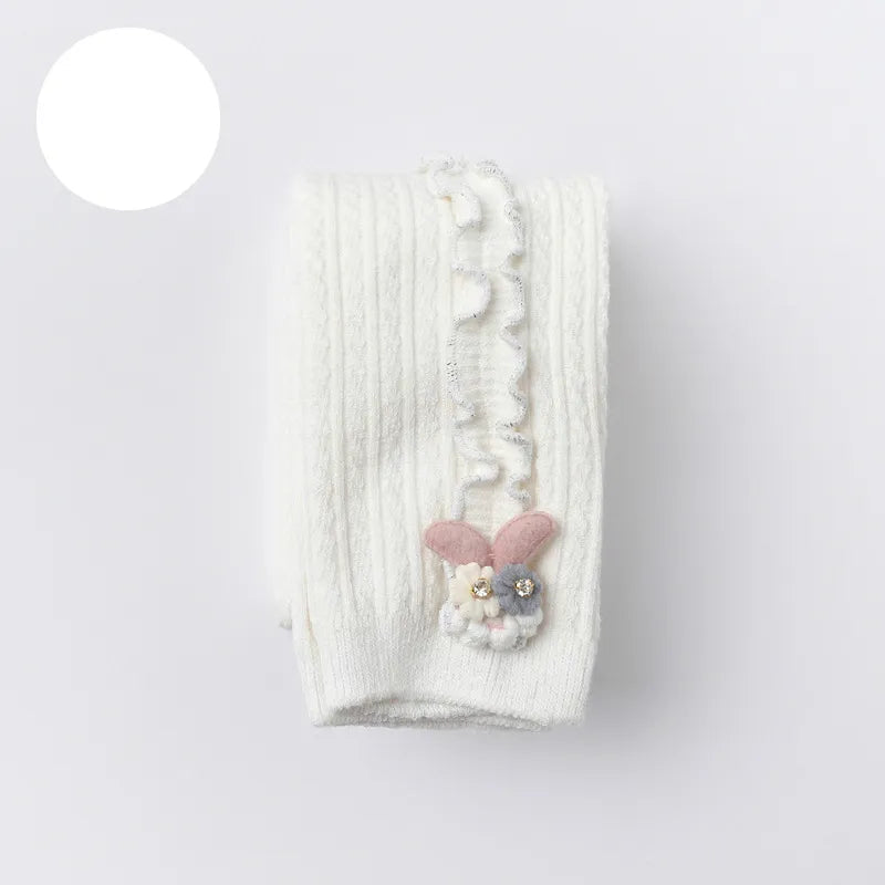 Cozy Ribbed Cotton Tights for Baby Girls - Stylish Warmth in Every Color