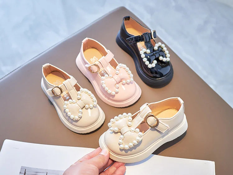 Girls Princess Flats with Bow-knot & Pearls