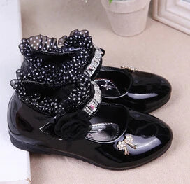 Cute Bowknot Rhinestone Flower Shoes (3-11 Years)