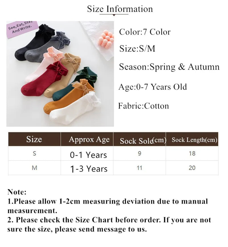 Bow Knee High Socks for Baby Girls