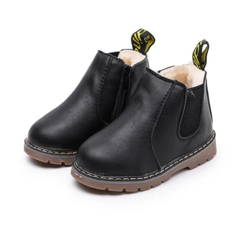 Kids Fashion Boots - Zippered Snow Boots