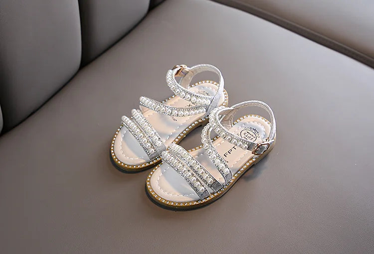 Bling Rhinestone Princess Sandals: Fashionable Summer Shoes for Little