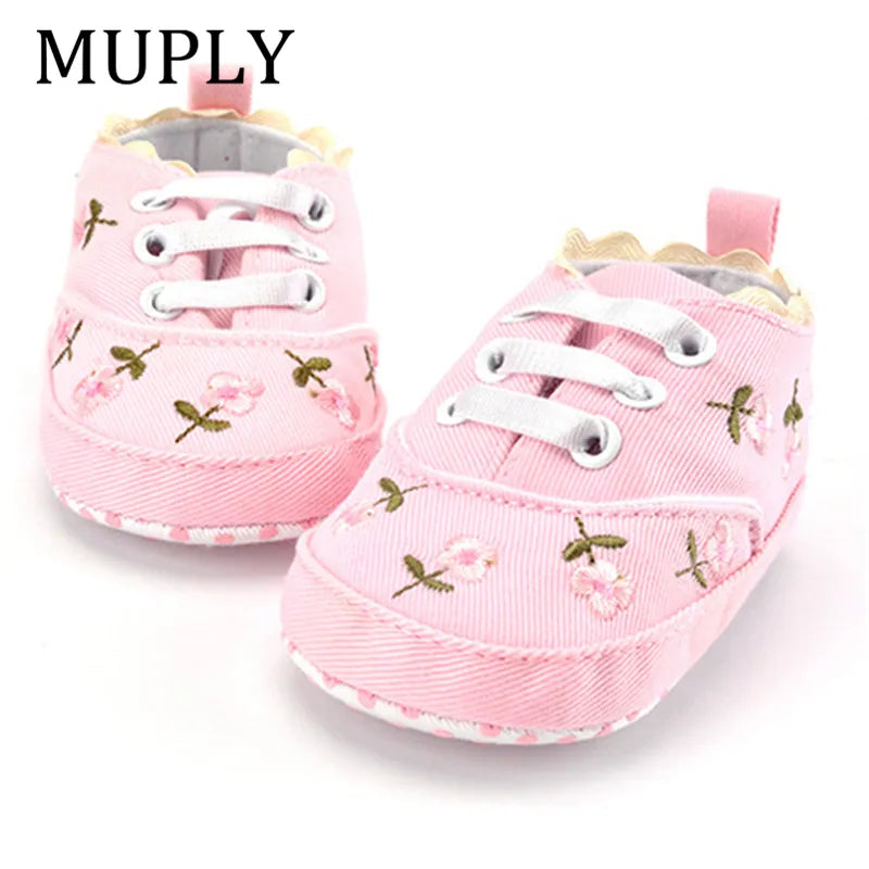 White Lace Floral Baby Girl Shoes