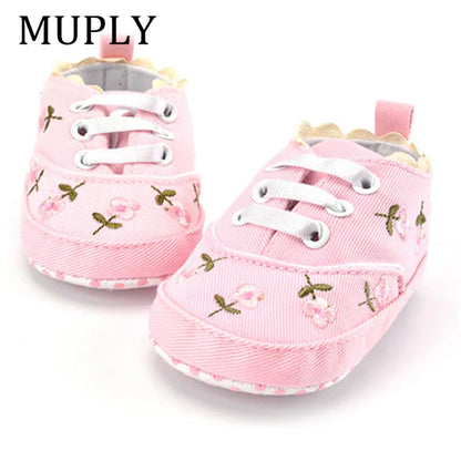 White Lace Floral Baby Girl Shoes