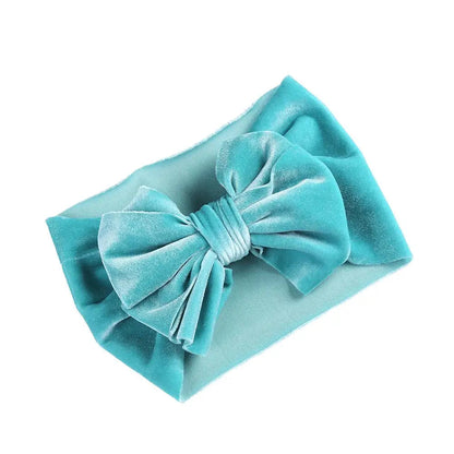 Solid Velvet Baby Bow Headband - Winter Hair Accessory