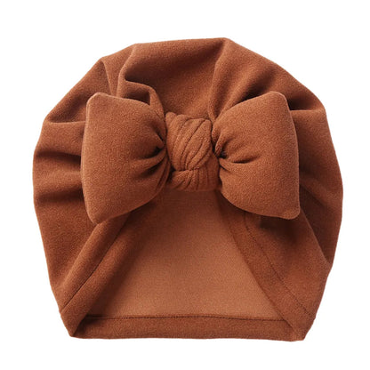 Cashmere Baby Hat: Warm Bow Topknot Bonnet
