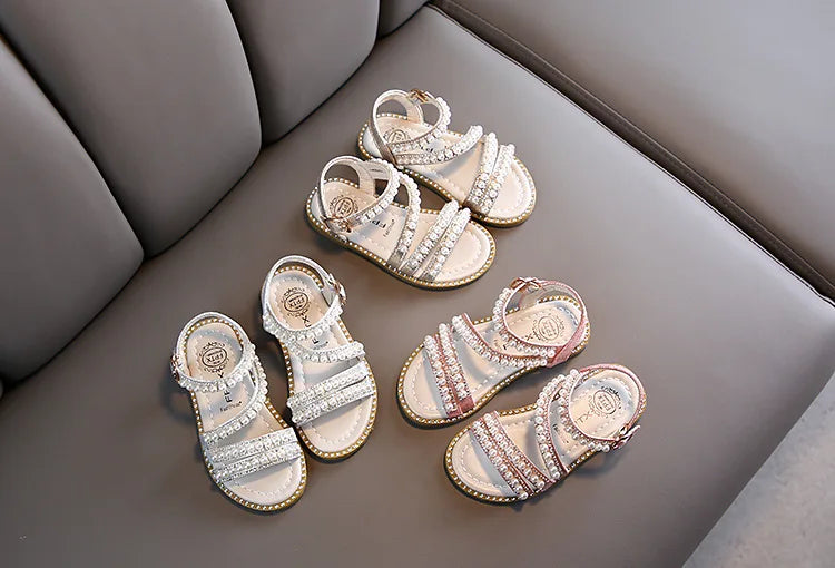 Bling Rhinestone Princess Sandals: Fashionable Summer Shoes for Little