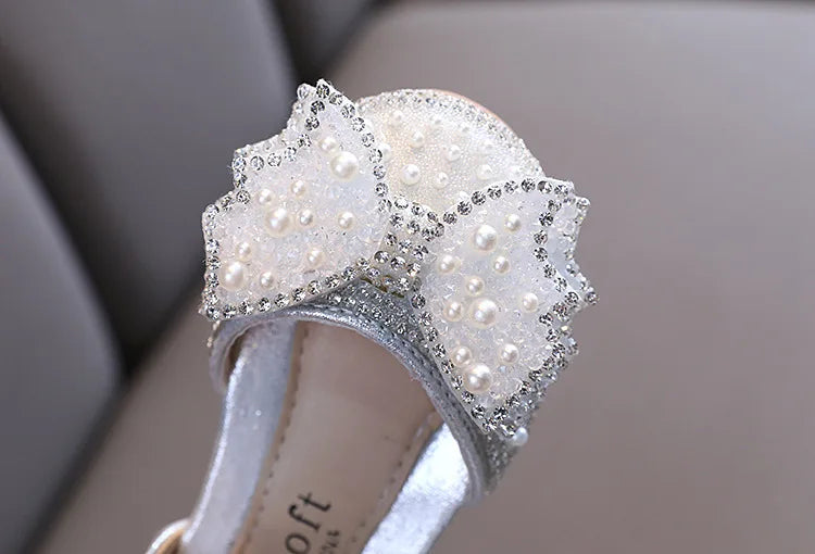 Summer Princess Sandals: Sequin Bow Rhinestone Flat Girls' Shoes