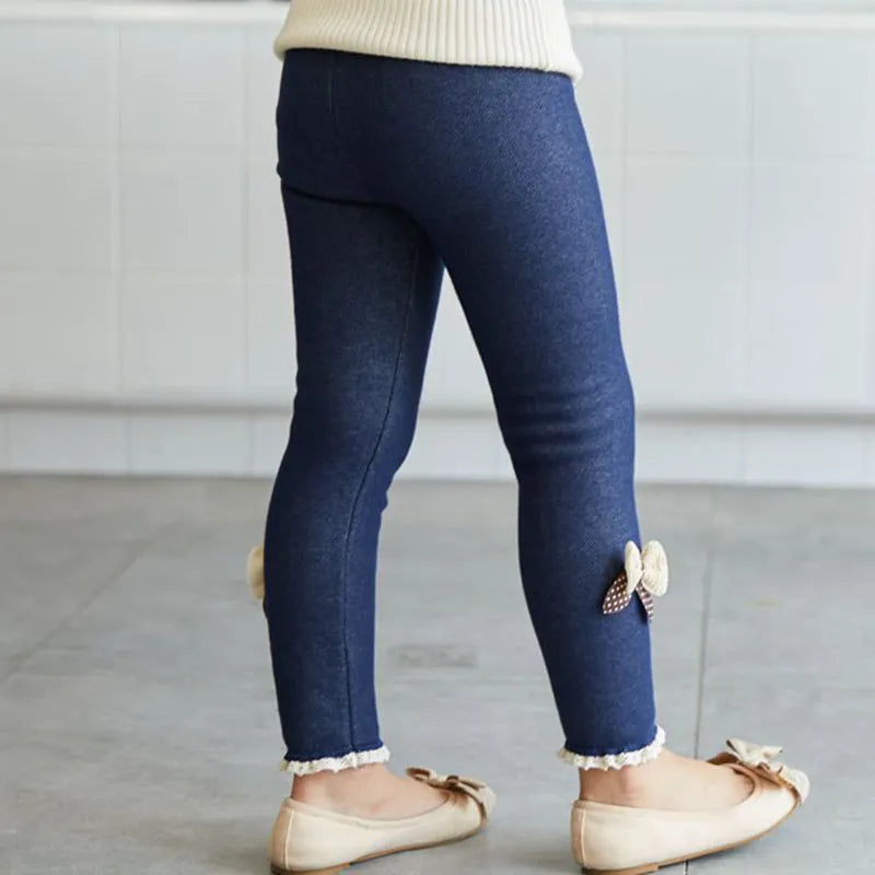 Bow Bottom Leggings - Cozy Pants for Girls (Winter/Spring)