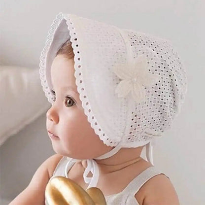Summer Lace Flower Hollow Baby Cap: Cute Princess Hat