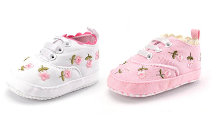 White Lace Floral Baby Girl Shoes