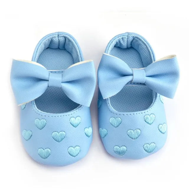 PU Leather Baby Moccasins - Bow Fringe Crib Shoes