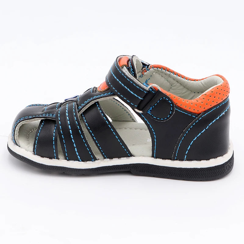 Boys' Eagle Orthopedic Sandals: PU Leather, Closed Toe