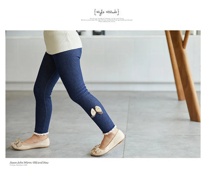 Bow Bottom Leggings - Cozy Pants for Girls (Winter/Spring)