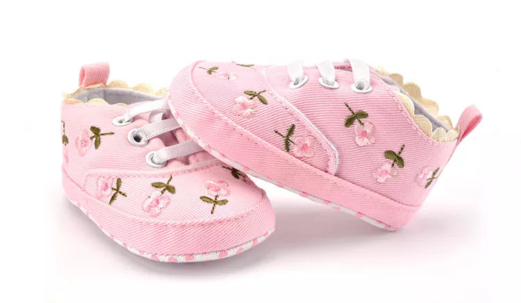 White Lace Floral Baby Girl Shoes