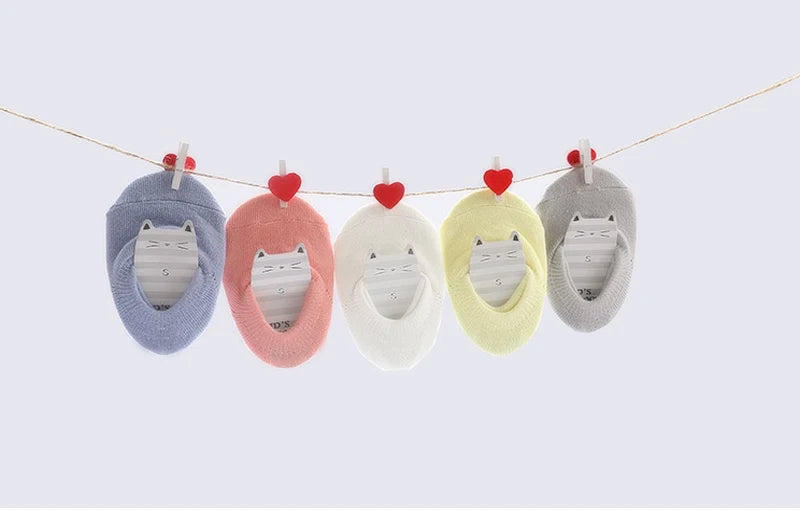 Fashion Children's Invisible Boat Socks - 5 Pairs