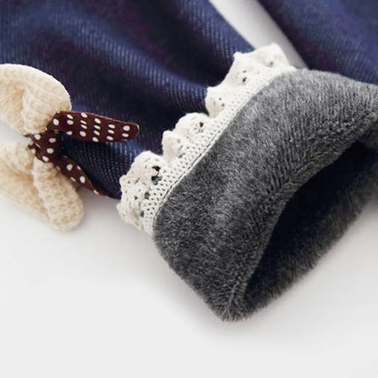 Bow Bottom Leggings - Cozy Pants for Girls (Winter/Spring)