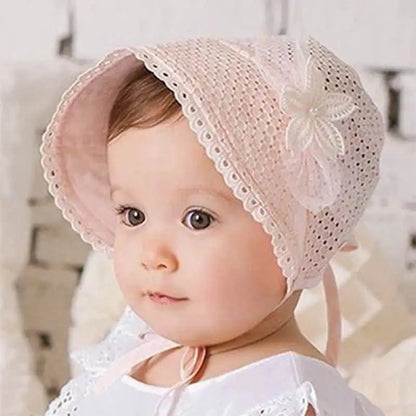Summer Lace Flower Hollow Baby Cap: Cute Princess Hat