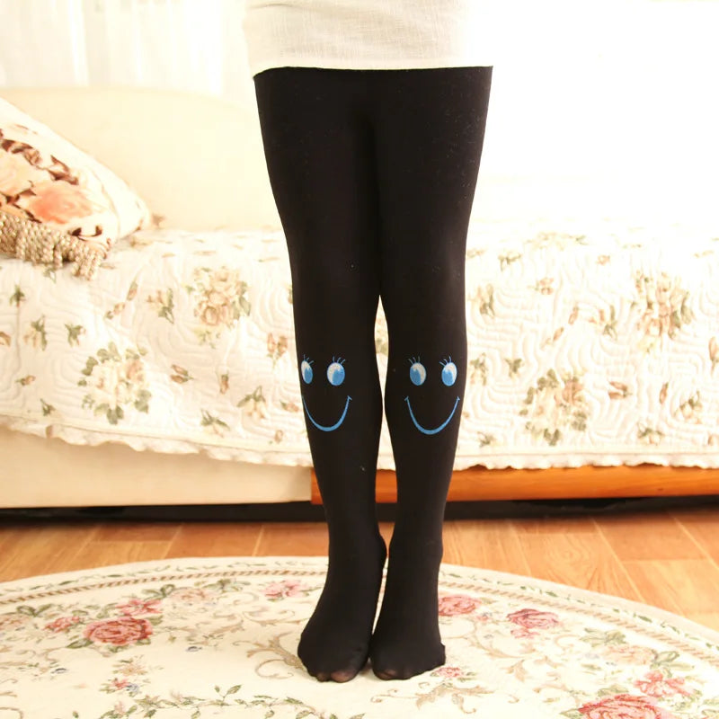 Smiley face tights for girls