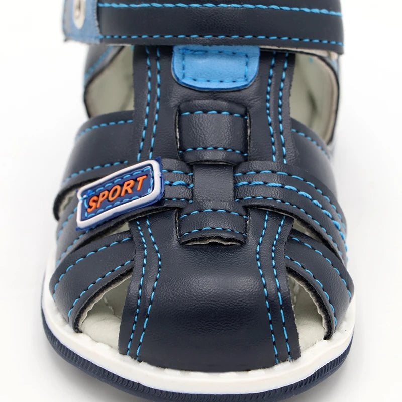Boys' Eagle Orthopedic Sandals: PU Leather, Closed Toe