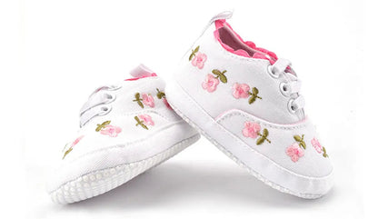 White Lace Floral Baby Girl Shoes