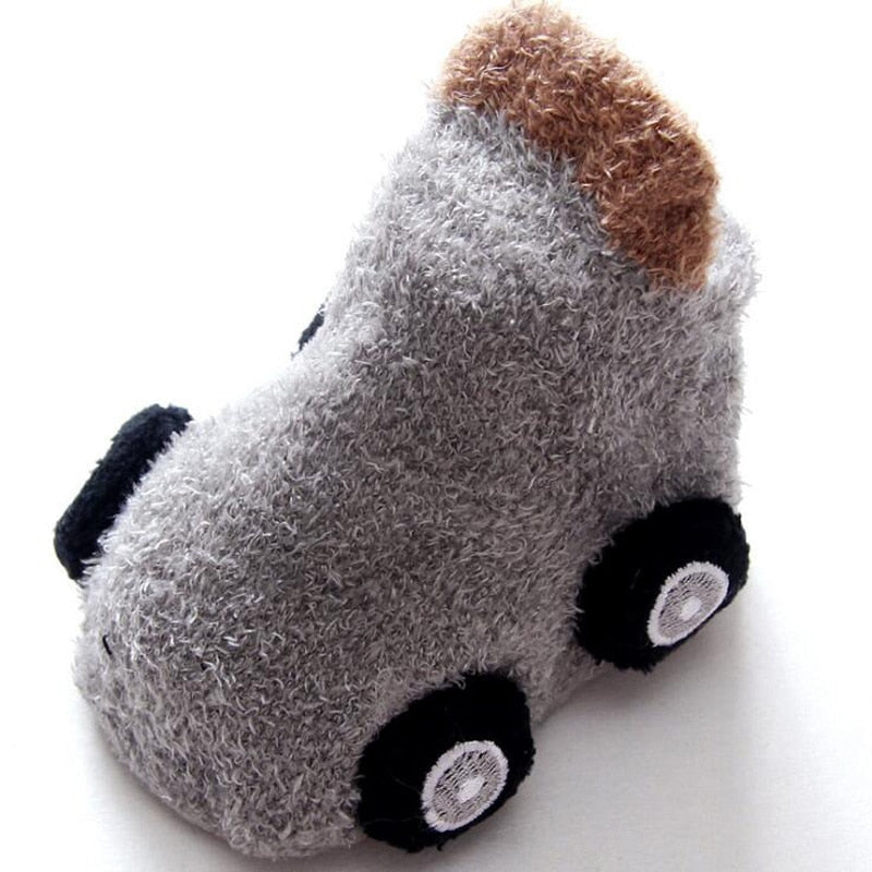 Non-slip Glue Cartoon Car Socks For Baby