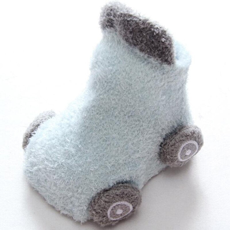 Non-slip Glue Cartoon Car Socks For Baby