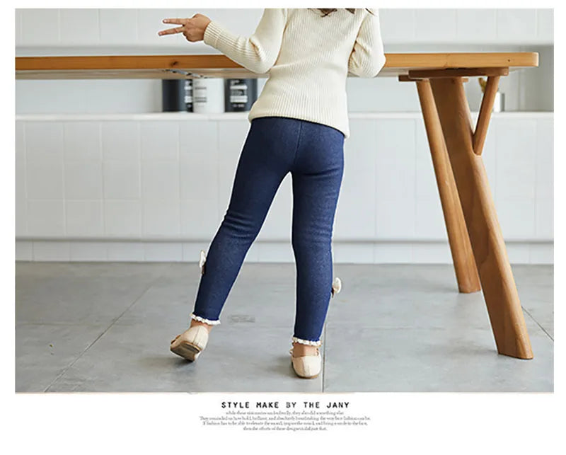 Bow Bottom Leggings - Cozy Pants for Girls (Winter/Spring)