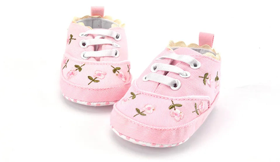 White Lace Floral Baby Girl Shoes