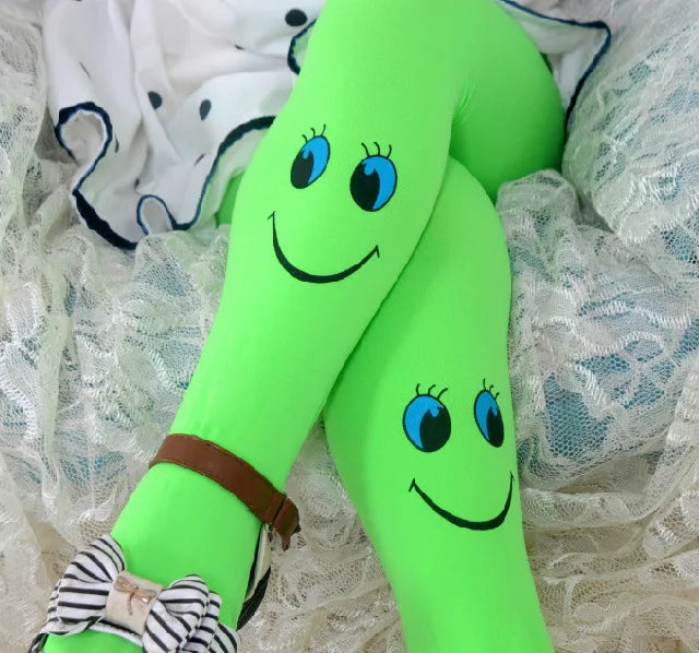 Smiley face tights for girls