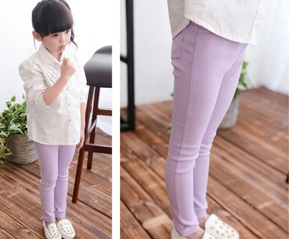 Fashionable Candy-Colored Pencil Pants for Girls - Spring/Summer Vibes!