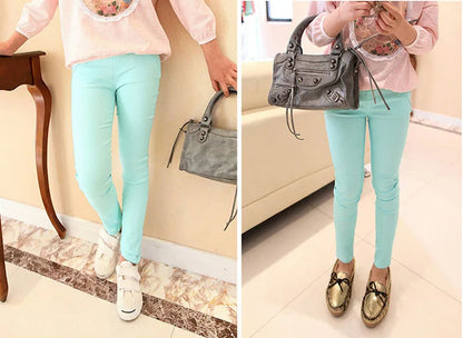 Fashionable Candy-Colored Pencil Pants for Girls - Spring/Summer Vibes!