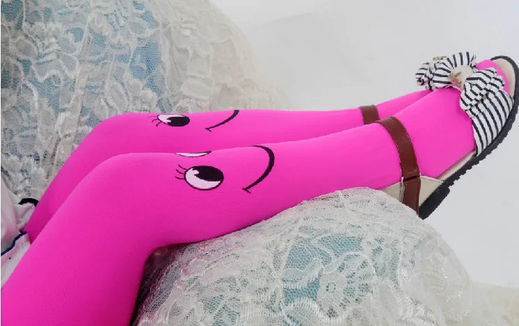 Smiley face tights for girls