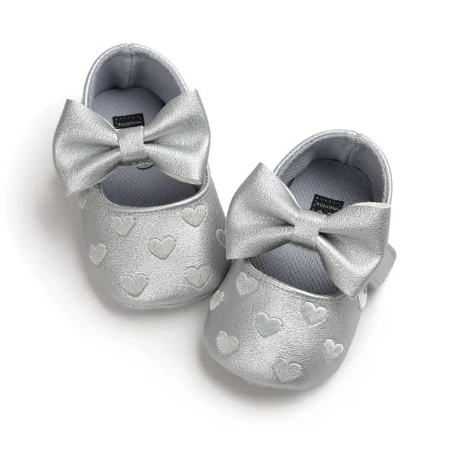 PU Leather Baby Moccasins - Bow Fringe Crib Shoes