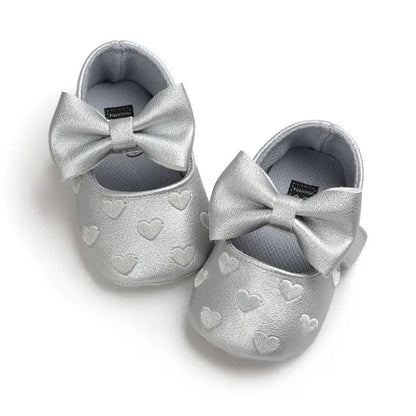 PU Leather Baby Moccasins - Bow Fringe Crib Shoes