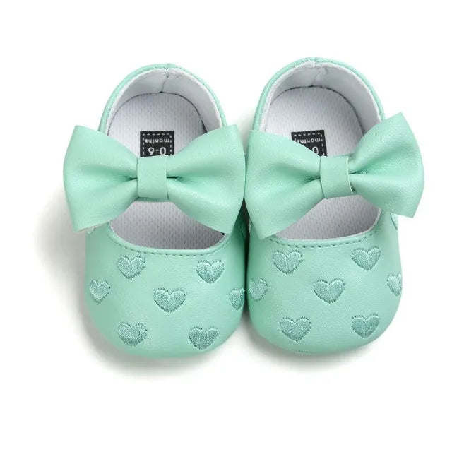 PU Leather Baby Moccasins - Bow Fringe Crib Shoes